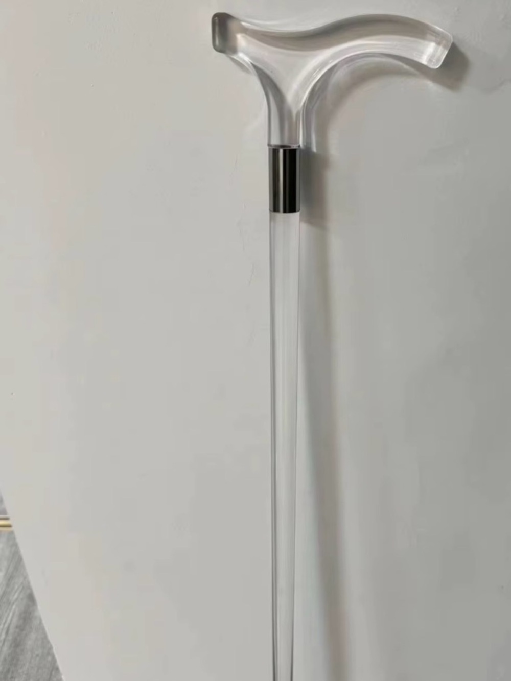 Clear Lucite Walking Cane with Derby Handle 36 - Picture 2 of 8